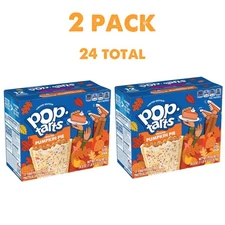(2 Pack) Pop-Tarts Toaster Pastries Frosted Pumpkin Pie Breakfast, 24 Total New