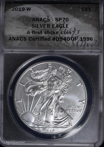 2019 W $1 American Silver Eagle ANACS SP 70 (Specimen) First Strike ASE