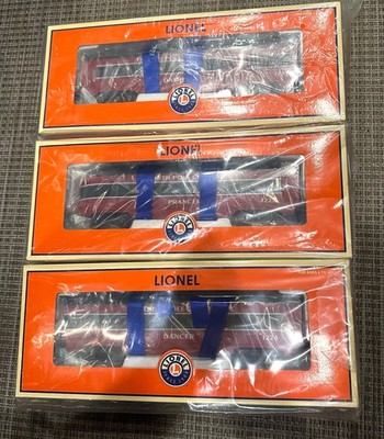 Lionel O Gauge North Pole Central Passenger Cars Prancer Dasher Dancer Set of 3
