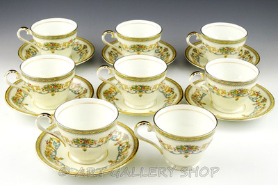 Aynsley England Bone China HENLEY 8 CUPS AND 7 SAUCERS Set Excellent