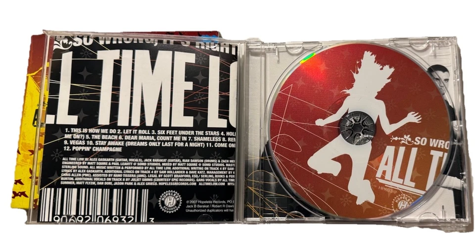 All Time Low "So Wrong It's Right" | CD | 2007 Hopeless Records NM+ In Sleeve Foto 3 de 4