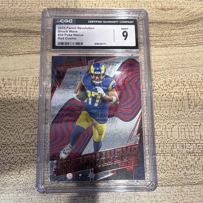 Panini 2025 Revolution Puka Nacua Shock Wave Red Cosmo #34 CGC 9 14/50