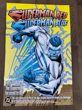 SUPERMAN RED BLUE PROMO POSTER 1995 22" X 34" DC COMICS 1997