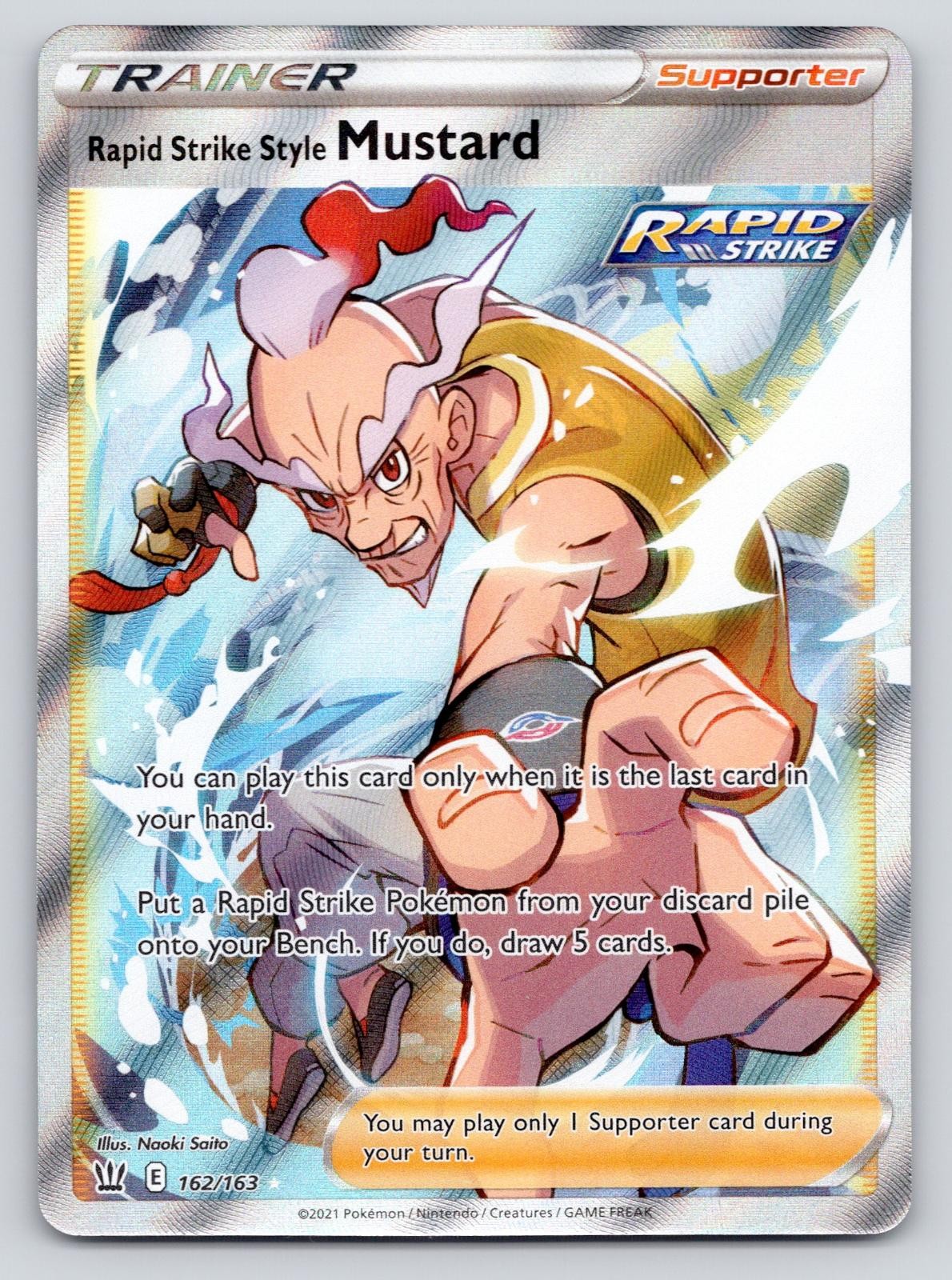 Rapid Strike Style Mustard 162/163 Ultra Rare Battle Styles Pokemon Holo NM