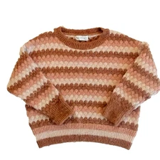 Rylee + Cru Aspen Sweater Multi-Stripe Toddler Top Size 2-3 Years