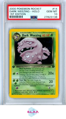 DARK WEEZING HOLO 1ST EDITION POKEMON 14/82 2000 TEAM ROCKET HOLO ENGLISH PSA 10