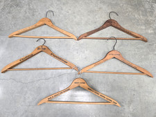 Lot of 5 Vintage Wooden Advertising Clothes Hangers