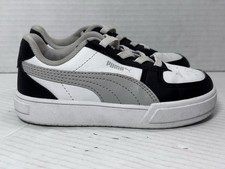 Puma Caven 396318-19 Kids 9C White Black Cool Light Gray Sneakers Running