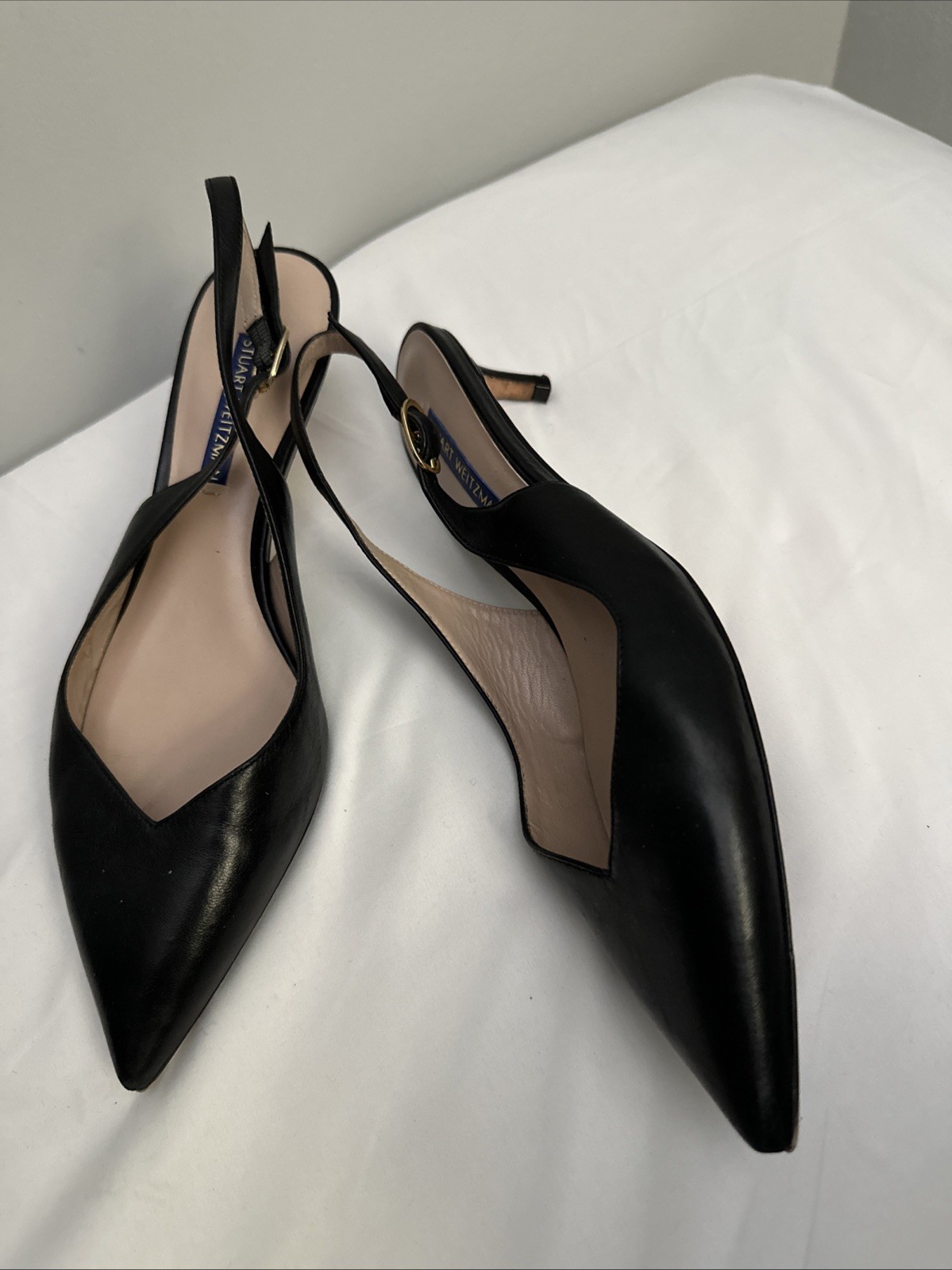Women’s Stuart Weitzman Edith Slingback Pumps Black Size 7.5M
