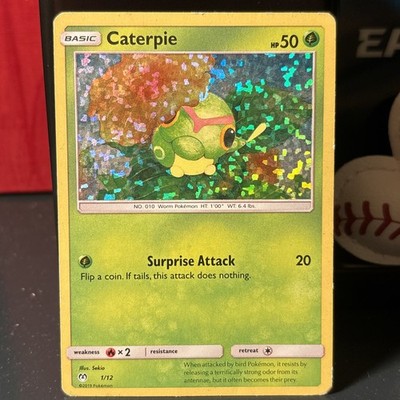Pokemon Card Caterpie 1/12 McDonald's 2019 Promo Holo Rare NOT BEST CONDITION 