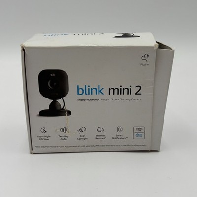 Blink Mini 2 Indoor Plug-in HD Smart Security Camera - Black - New Open Box