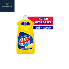 Ajax Ultra Lemon Liquid Dish Soap, Super Degreaser, Easy-Flip Cap, 52 fl oz