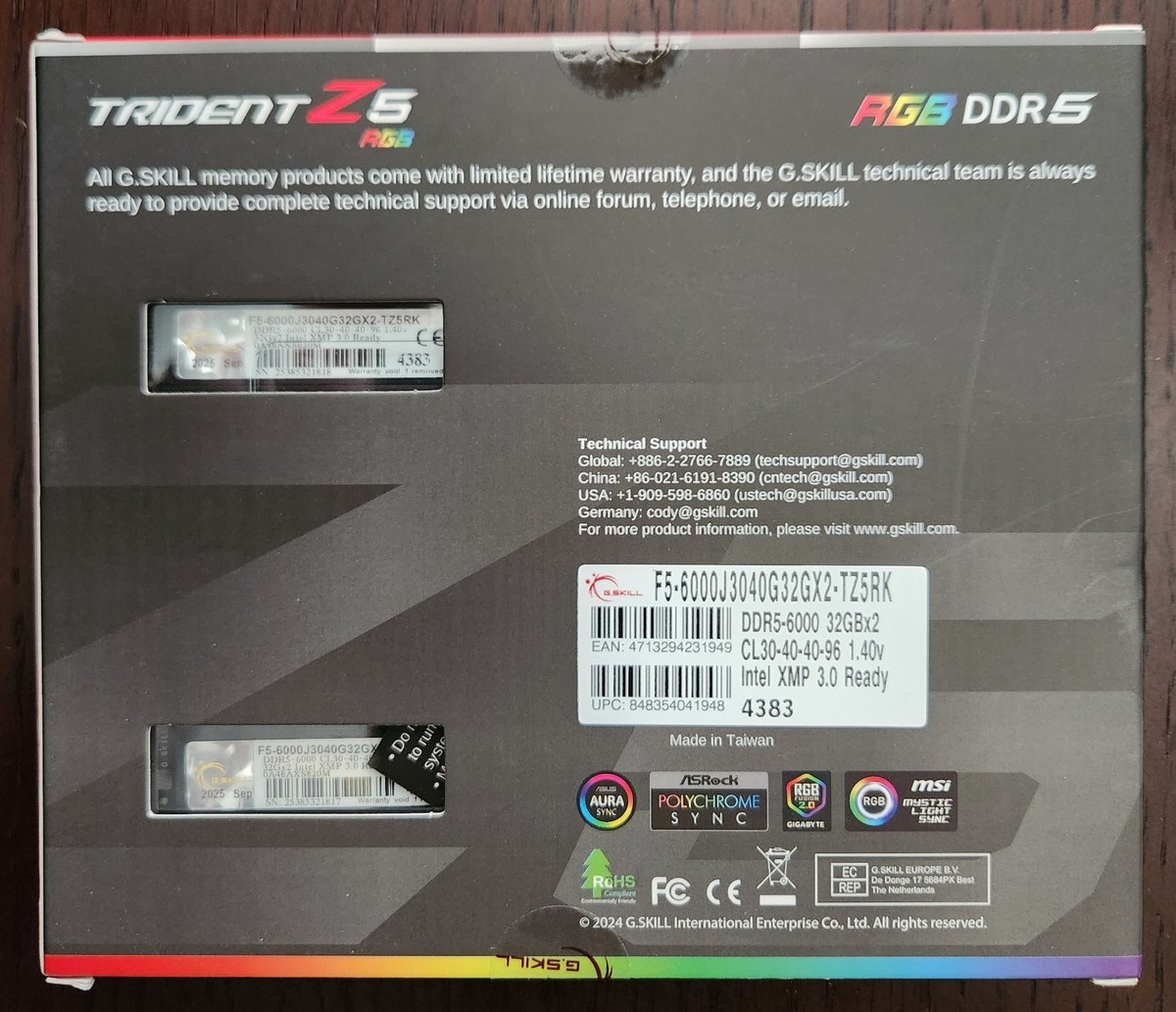G.SKILL Trident Z5 RGB Series 64GB PC5-48000 DDR5-6000 Memory - F5 
