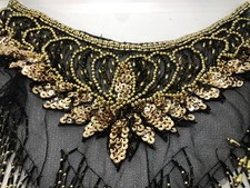 Beautiful Vintage Beaded Sequin Mesh Necklace Collar Bib