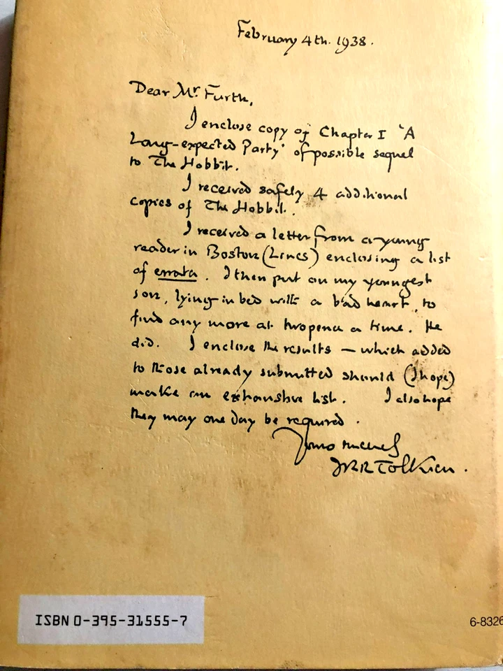 RARE EARLY PRINT! The Letters of J. R. R. Tolkien by H Carpenter (1981) GREAT HC - Image 4 of 4