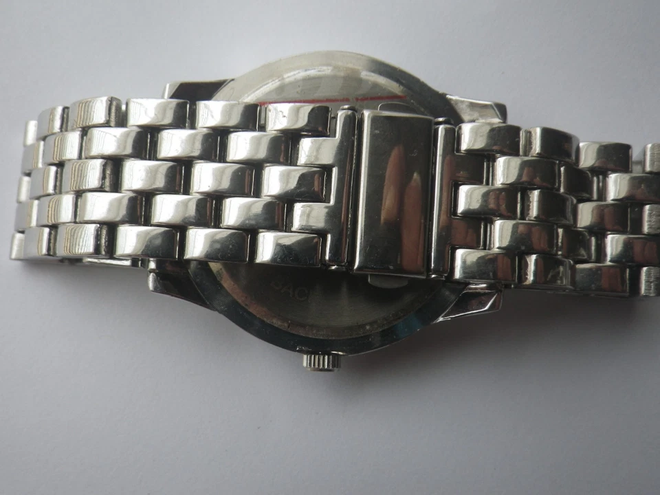 RELOJ "CROMO" HOMBRE V. LG ACERO INOXIDABLE + 22mm PULSERA PESADA - JAPÓN MVT + SEGUNDERO Foto 3 de 4