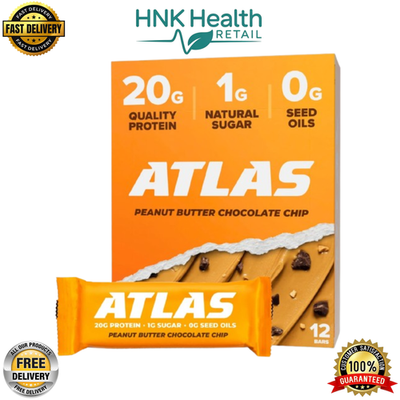 #ad Atlas Protein Bar – 20g Clean Protein – Peanut Butter Chocolate Chip 12 Count $26.90