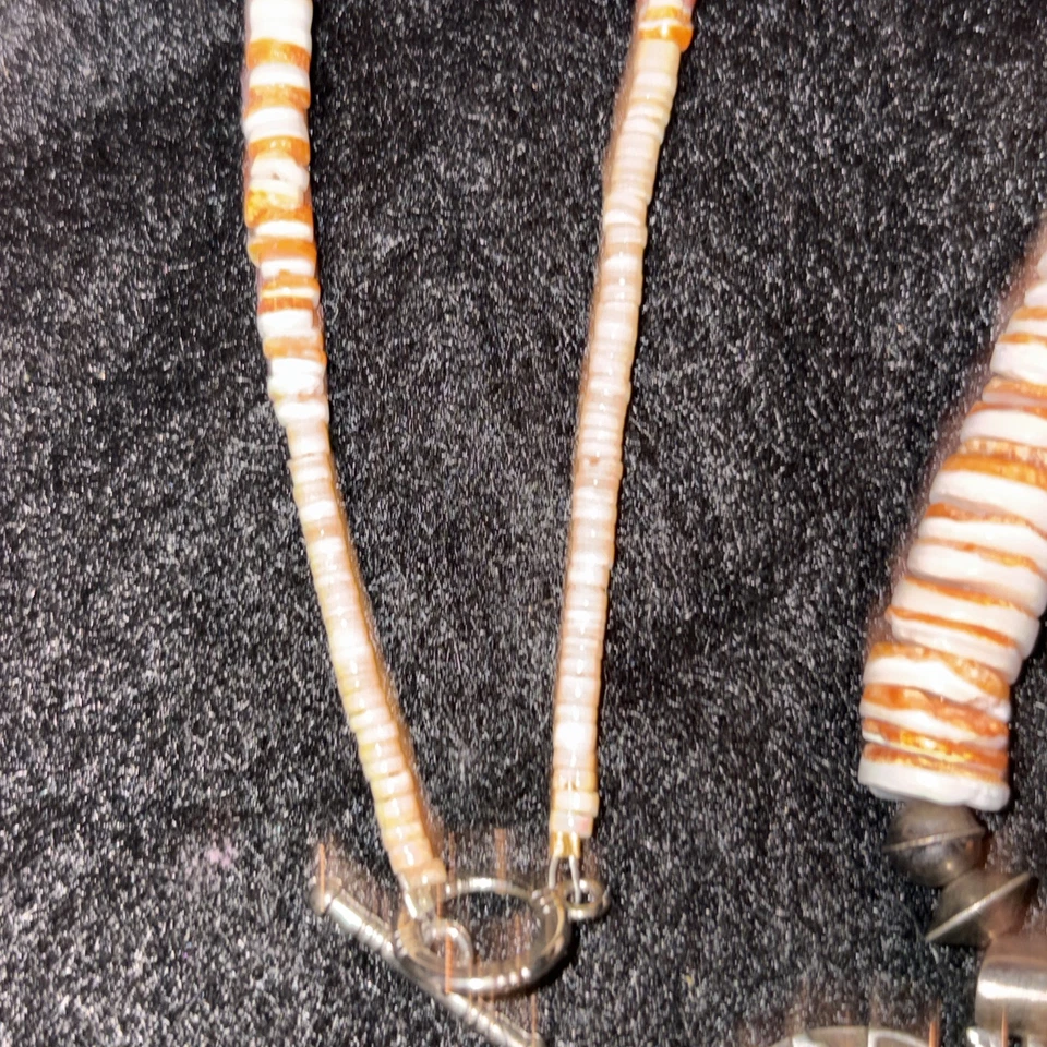 Native Navajo Spiny Oyster Graduated Navajo Sterling kokopel Necklace signed Foto 2 de 4