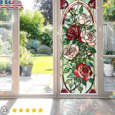 UV Protection Window Film Static Cling Floral Privacy Heat Control 95% Block New