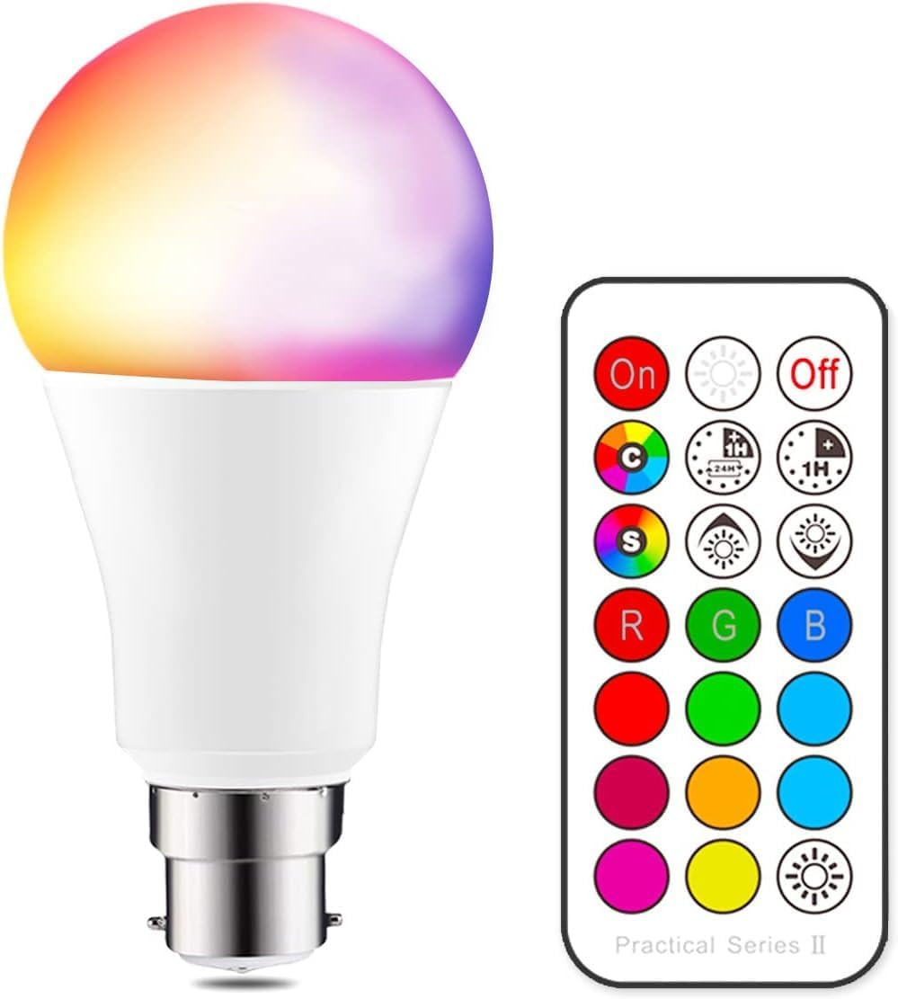 Ilc Colour Changing Light Bulb Cool White 5700K 10W B22 Bayonet RGBW LED Light B