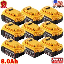 10  1 Pack For DeWalt 20V 20 Volt Max 8.0AH Lithium Ion Battery DCB206-2 DCB205-2