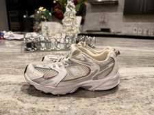 New Balance 530 Little Kids Girls Sneakers White/Silver/Pink, Size 2