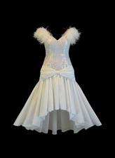Vintage 1980  s White Sequin FEATHER Sparkle Dress Prom Formal Party Union Label