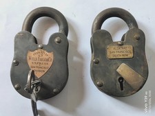 Vorh&auml;ngeschloss Alcatraz San Francisco & Wells Fargo Gusseisen Antik Stil Sch...