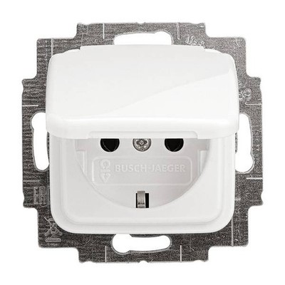 BUSCH JAEGER 20 EUK-214 2018-0-0778 - CEE 7/4 - 2P+E - White - Silver - 250 V -