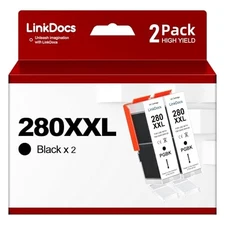 2PK 280XXL Black Ink Cartridge for Canon 280XL TR8620A TR8520 TR8620 TR7520 TR85