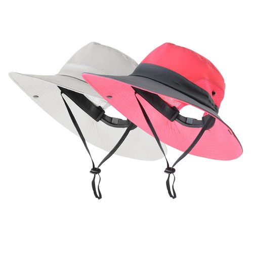 1/2er-Pack Damen Pferdeschwanz Sonnenhut Sommer UV-Schutz breite Krempe Safari Angelkappe - Bild 20 von 25