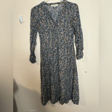 Ann Taylor LOFT Flower Pattern Garden Midi Shirtdress Casual Maxi Dress Sz 2P