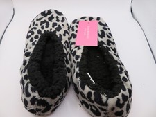 Isaac Mizrahi Leopard Slippers Women Fluffy Sherpa Lined