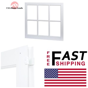 White Utility Fixed Picture Vinyl Window With Grid 31 In X 29 In