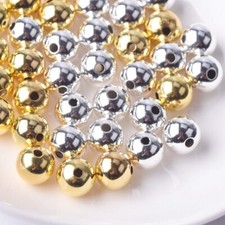 Round 3mm 4mm 6mm 8mm Plated Gold Silver Color Hollow Copper Metal Spacer Beads