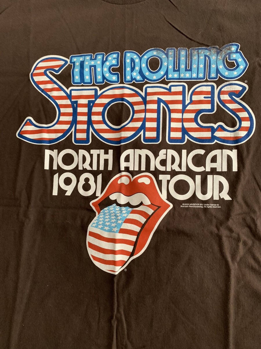 THE ROLLING STONES NORTH AMERICAN 1981 TOUR SHIRT XL OFFICIAL 