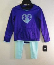 NWT Under Armour PS Girls UA Shine Pullover Sweatshirt Leggings 2-Piece Set 4