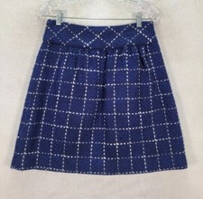 Anthropologie Maeve Blue Tweed Skirt Size 2