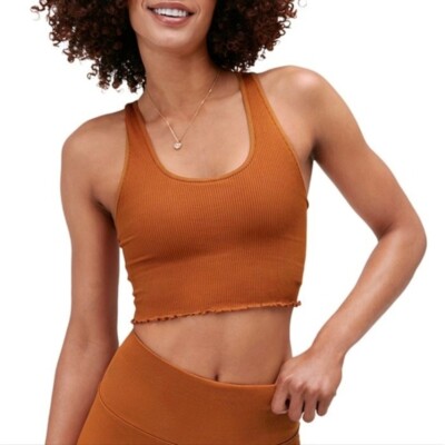 NWOT Spiritual Gangster Women's Amora Crop Tank Top - Nutmeg - Size XS/S