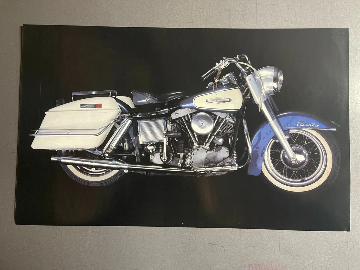 1966 Harley Davidson FLH Electra Glide Motorcycle Picture Print