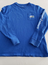 Vineyard Vines Snowboard EDSFTG Long Sleeve Shirt Youth Size M (12-14} BLUE  EUC