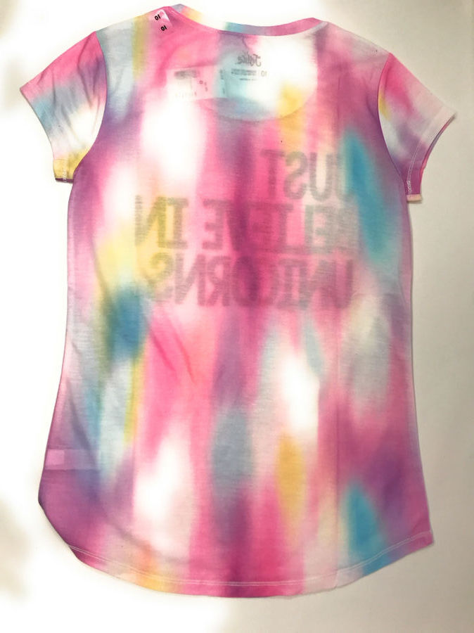T-shirt Hot Topic – Tie Dye Rose Sirène Licorne – Lettre Noire – Taille XS – Neuf
