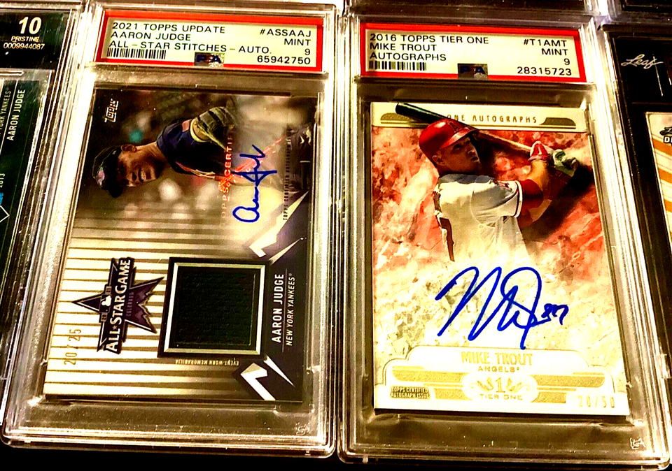 Aaron Judge Autograph Mike Trout Auto PSA BGS 10 Black Label Collection ...