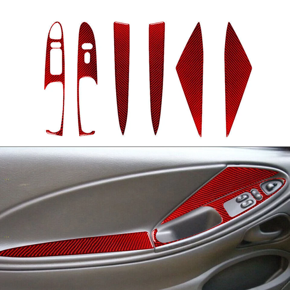 27x Kit Completo de Acabamento de Tampa de Fibra de Carbono Vermelha para Ford Mustang Conversível 01-04 - Imagem 2 de 4
