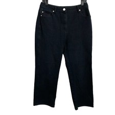 St. John Sport Black Straight Leg High Rise Five Pockets Jean Pants Womens 8