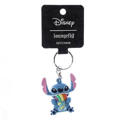 Disney Loungefly 3D Keychain of Stitch Eating Snowcone