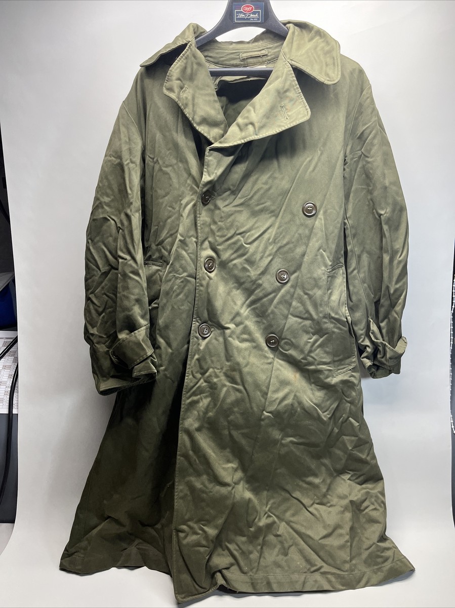 US Military Field Overcoat Men's Size Reg Sm Green Post WW2 1946