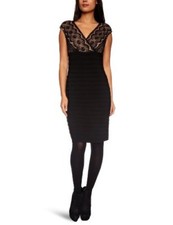  Adrianna Papell Women's Lace Banded Dress Black Dress 6