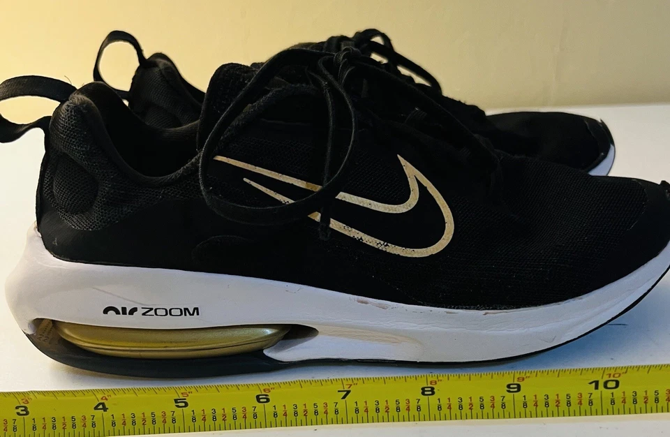 Nike Air Zoom Arcadia 2 Size 4 Black/Gold DM8491-001 Youth Athletic Running Shoe - Изображение 4 из 4