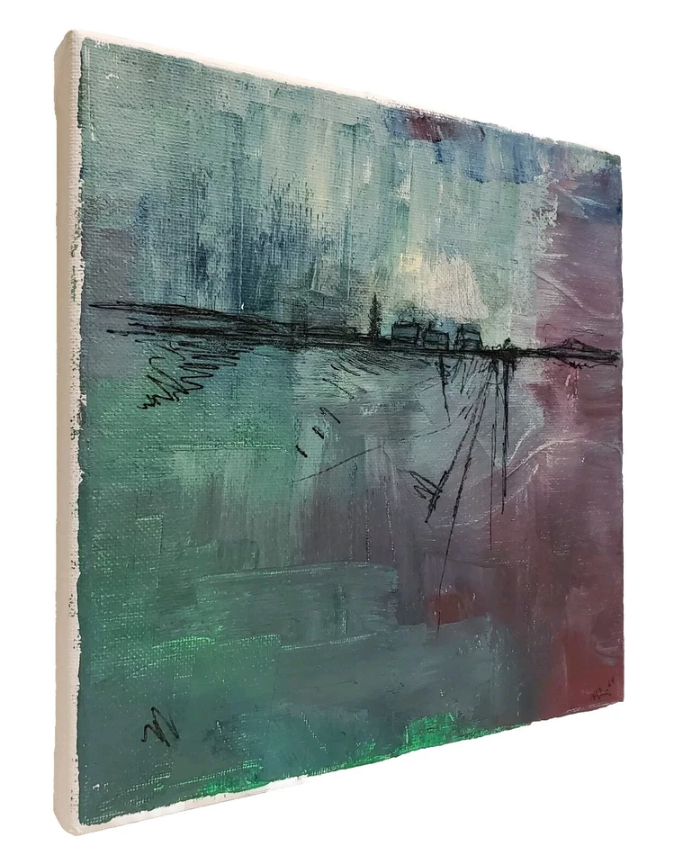 Pintura abstrata original de paisagem impressionista mínima No623 por K.A.Davis  - Imagem 2 de 4